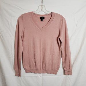 Worthington Womens Sweater Size Petite PM 8-10 Pink Long Sleeve Pullover #1069